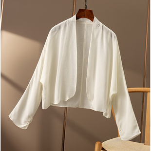 开衫 ￥399 万搭衬衫 双层真丝 披肩短外套春天家女6W27 秒