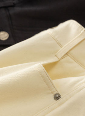 H春上7号 法D冬日暖炉 温柔曲线 高腰阔腿微喇牛仔长裤女05G4