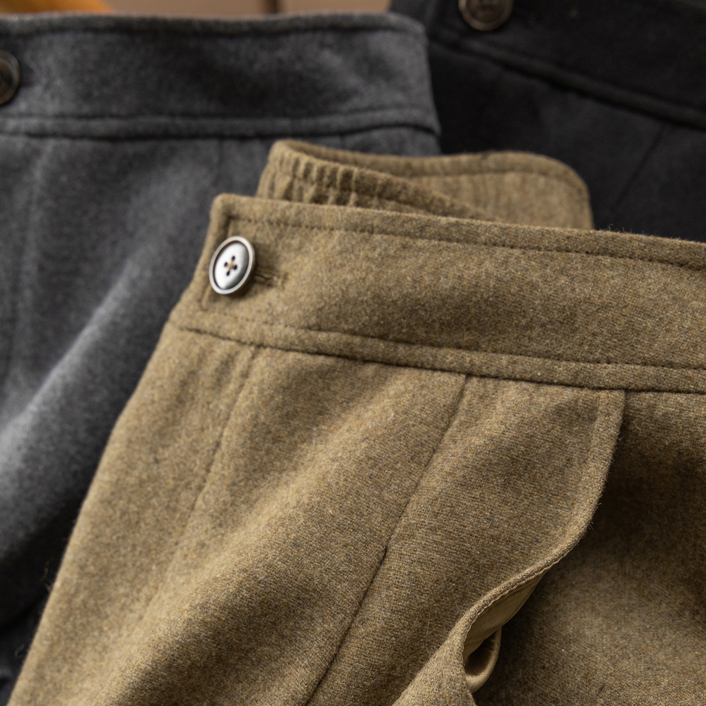 法柜高品质含羊毛锥形香蕉九分裤