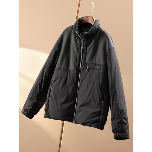 ￥1080 秒！春天家 酷帅男神 拼羊皮90鹅绒羽绒服夹克外套7Y08