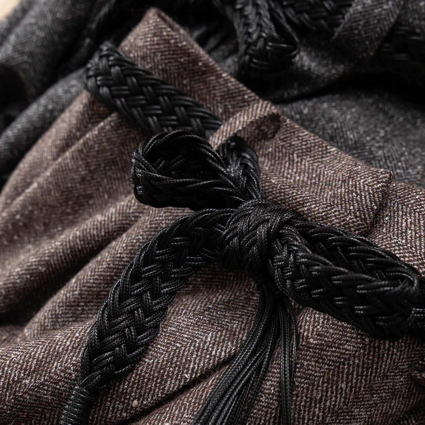 法柜通勤羊毛配腰带阔腿五分中裤