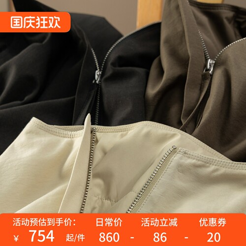 法柜高品桑蚕丝松弛夹克棉服外套