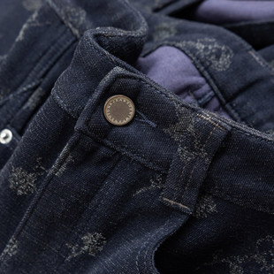 H春上7号 人群C位 法柜重工植绒提花高腰阔腿镰刀牛仔裤D女60I4特