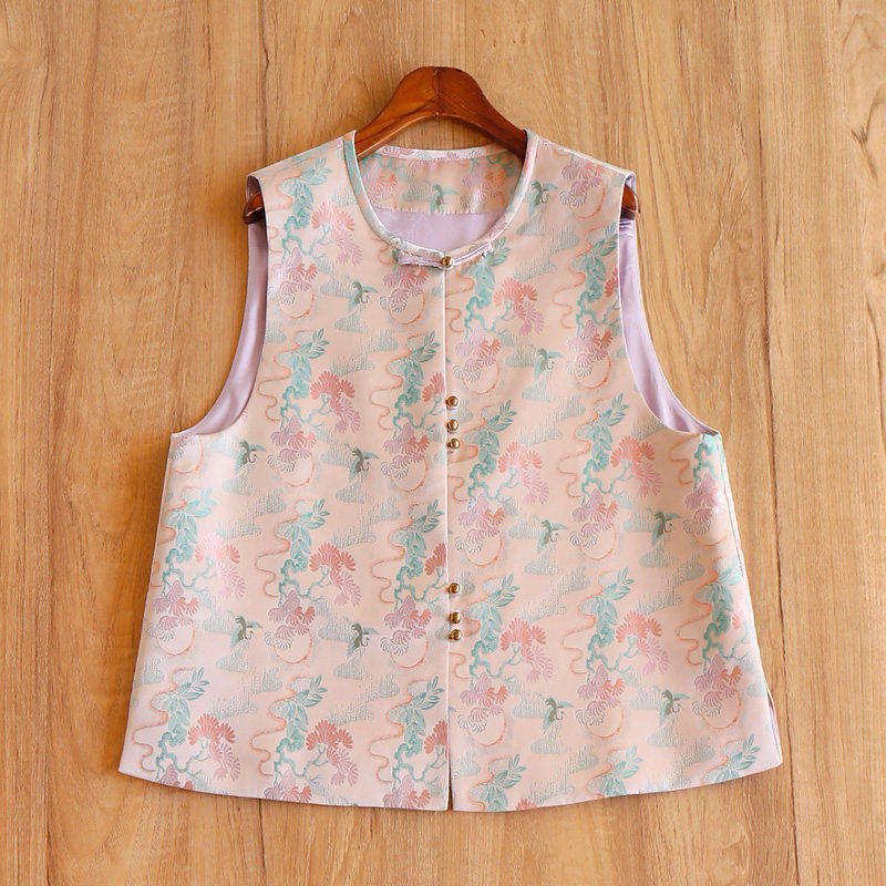 AA￥399 秒！春天家 锦绣粉紫 含真丝织锦缎提花圆领马甲汉服2W81,女装/女士精品,马夹,淘宝优惠券,粉丝福利购,淘宝优惠卷