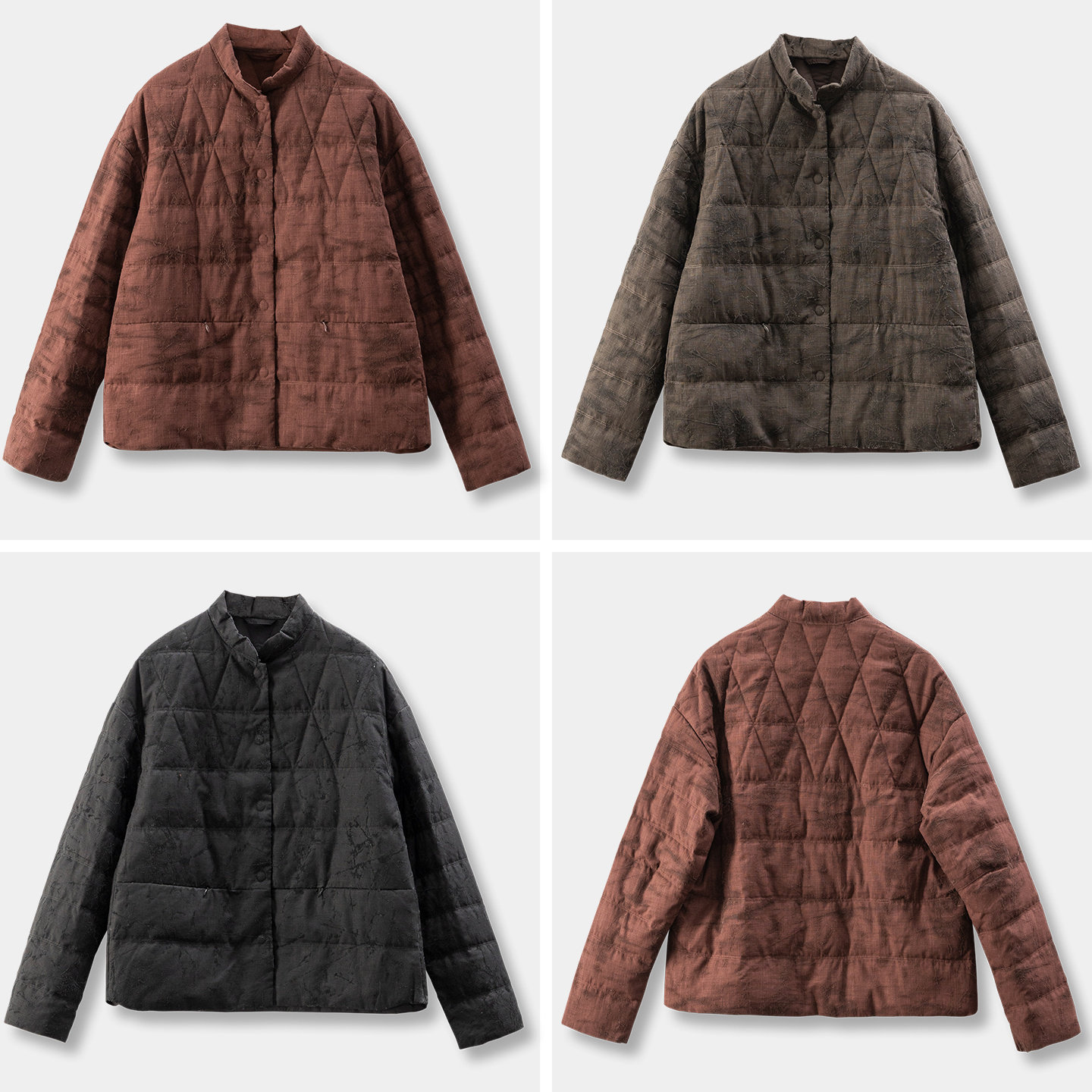 法G天丝+苎麻植绒90鹅绒羽绒服