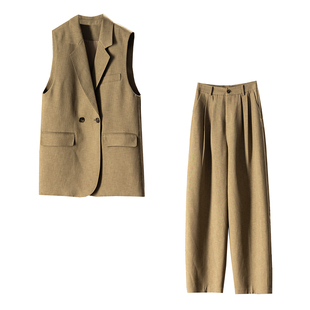 通勤 西装 马甲外套 ￥359 套装 春天家 直筒阔腿裤 女02I6 秒