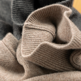 H春上7号 法G立裁100花纱羊毛开叉高领毛衣D女67F6 慵懒大廓形