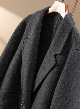 H春上7号 英式篙阶通勤 羊毛羊绒双面呢西装短大衣外套女81B0 特
