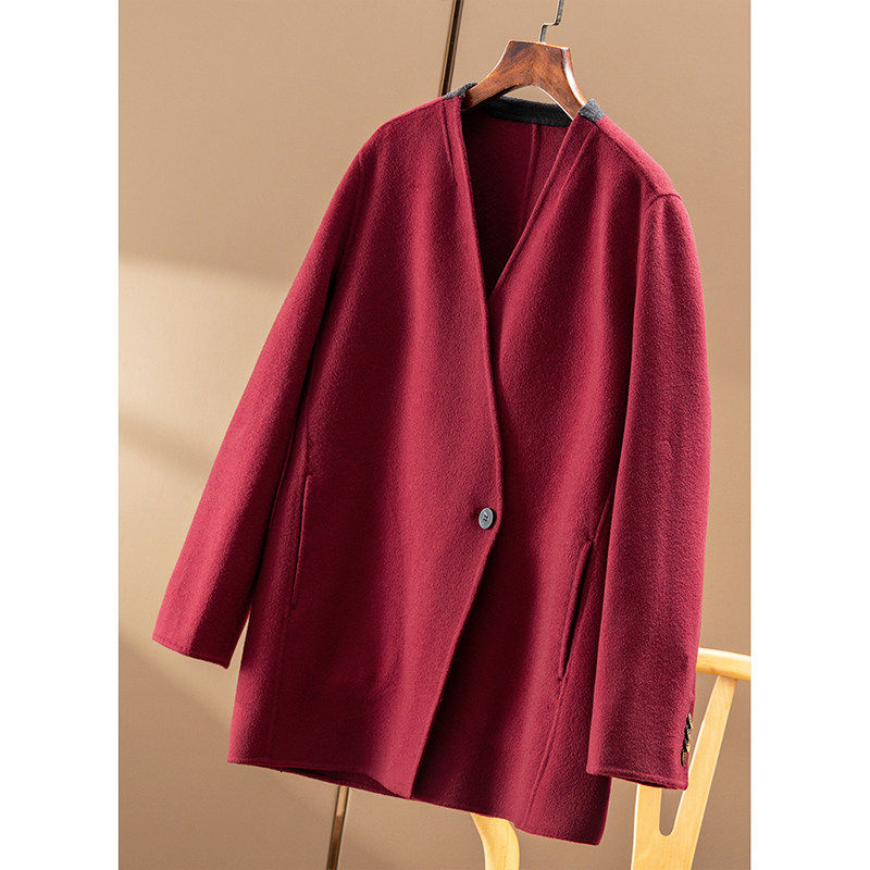 ￥1080 秒！春天家 羊绒+羊毛双面呢一手长大衣外套女17F9