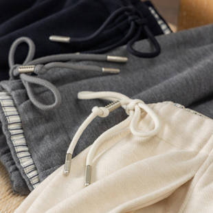 H春上7号软垂藏腿型 D67F0 法柜含天丝羊毛休闲松紧腰阔腿镰刀卫裤