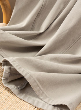 H春上7号 飒爽工装风 法柜高级浅灰色高腰直筒阔腿牛仔裤女18K5