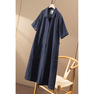 衬衫 ￥399 法柜简约100棉色织牛仔短袖 春天家 连衣裙女1Y44 秒