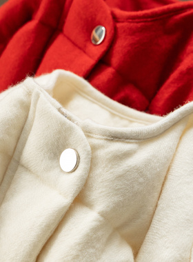 H春上7号 质感高货 法柜1W+100羊毛呢90鹅绒圆领羽绒服D女17J6