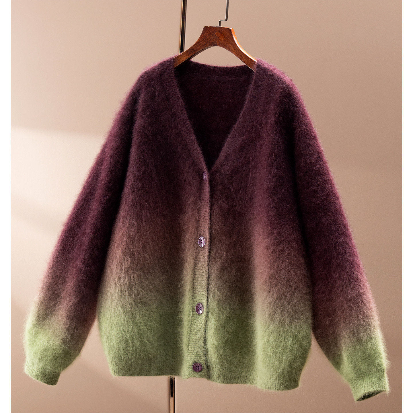 H春上7号 腔调渐变 法G治愈暖奢羊绒羊毛拉毛V领毛衣开衫D女71I3,女装/女士精品,毛衣,淘宝优惠券,粉丝福利购,淘宝优惠卷