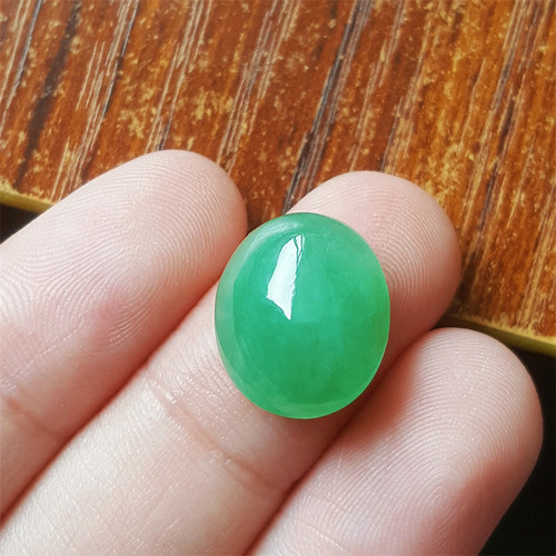 缅甸翡翠蛋面冰种翡翠阳绿蛋面
