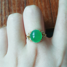 现货玉戒指天然缅甸a级翡翠18k金镶嵌翡翠戒指冰种翡翠绿蛋面戒指