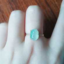 现货天然缅甸a级翡翠冰种翡翠戒指翡翠貔貅戒指18k金镶嵌翡翠指环