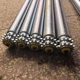 双排链轮滚筒齿轮发黑385060动力不锈钢四分带链轮辊筒镀锌滚子轴