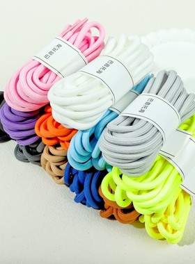 圆形鞋带适用百搭fil老爹鞋圆形运动女款男原版黑米白色鞋带绳