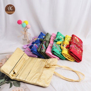 卷轴包按色系发手工绣花卷首饰包饰品袋卷绸缎织锦缎随身收纳袋