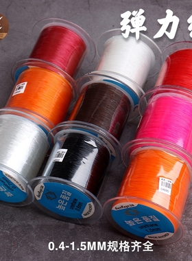 HGJK透明圆形弹力鱼丝手串水晶绳玛瑙串珠线弹力佛珠线高圆线材