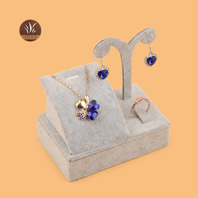 冰花绒小三件套展示架戒指/项链架/吊坠架/戒指展示托首饰展示架