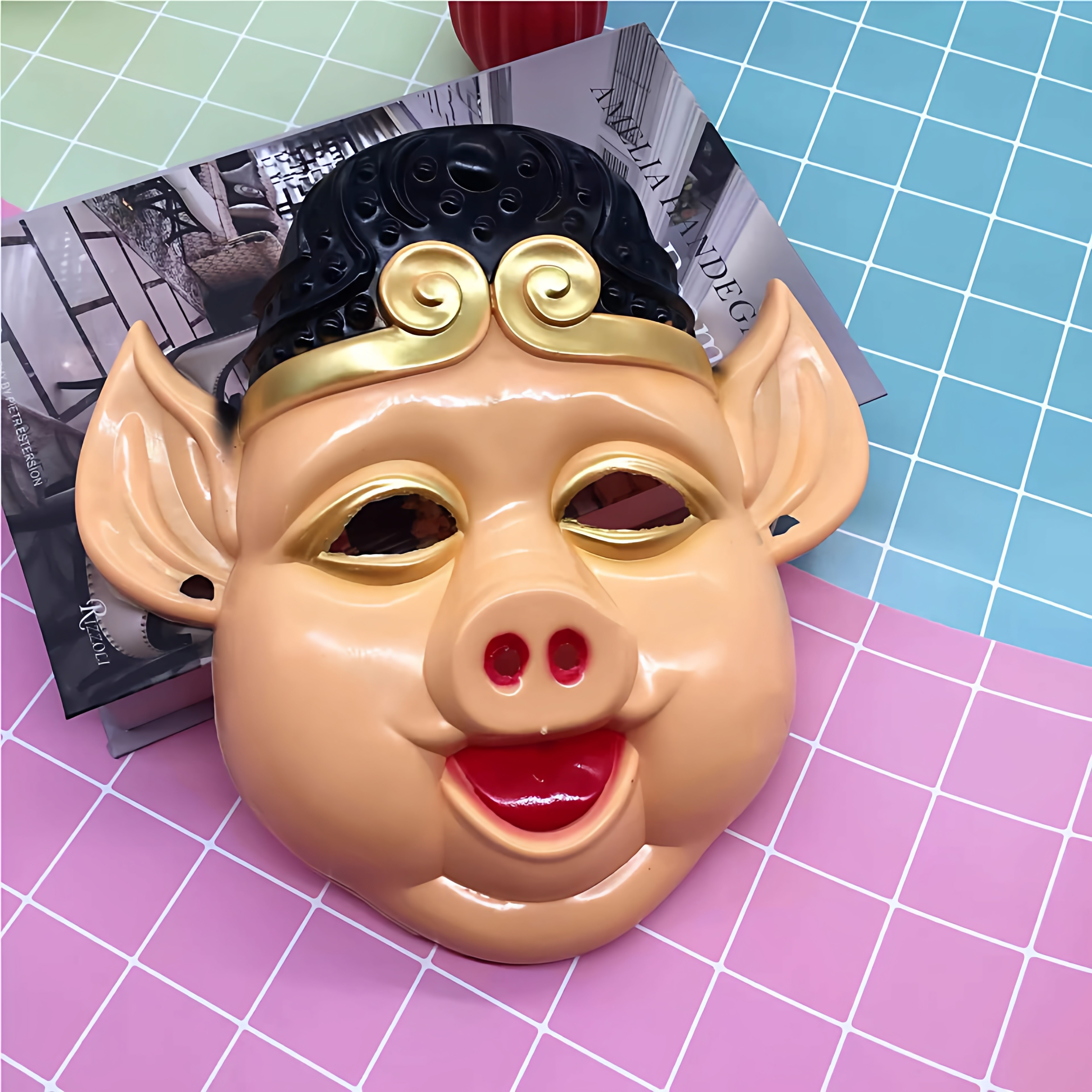 猪八戒恶搞面具西游记节日表演卡通玩具成人全脸舞会派对搞怪整人