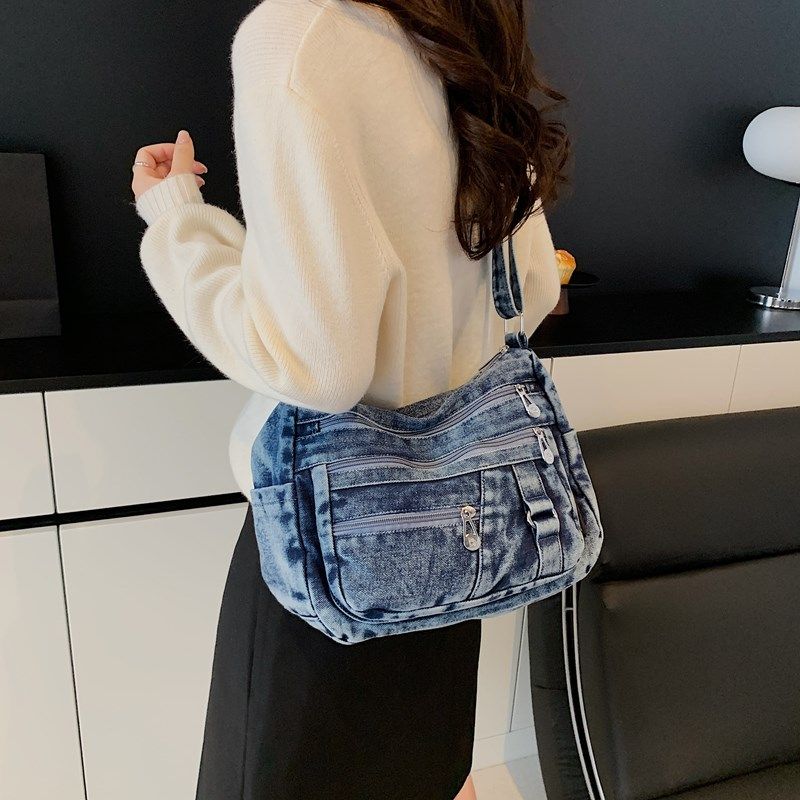 牛仔布大容量女斜挎包通勤多层妈妈包时尚复古单肩包女百搭布包女,箱包皮具/热销女包/男包,单肩包,淘宝优惠券,粉丝福利购,淘宝优惠卷