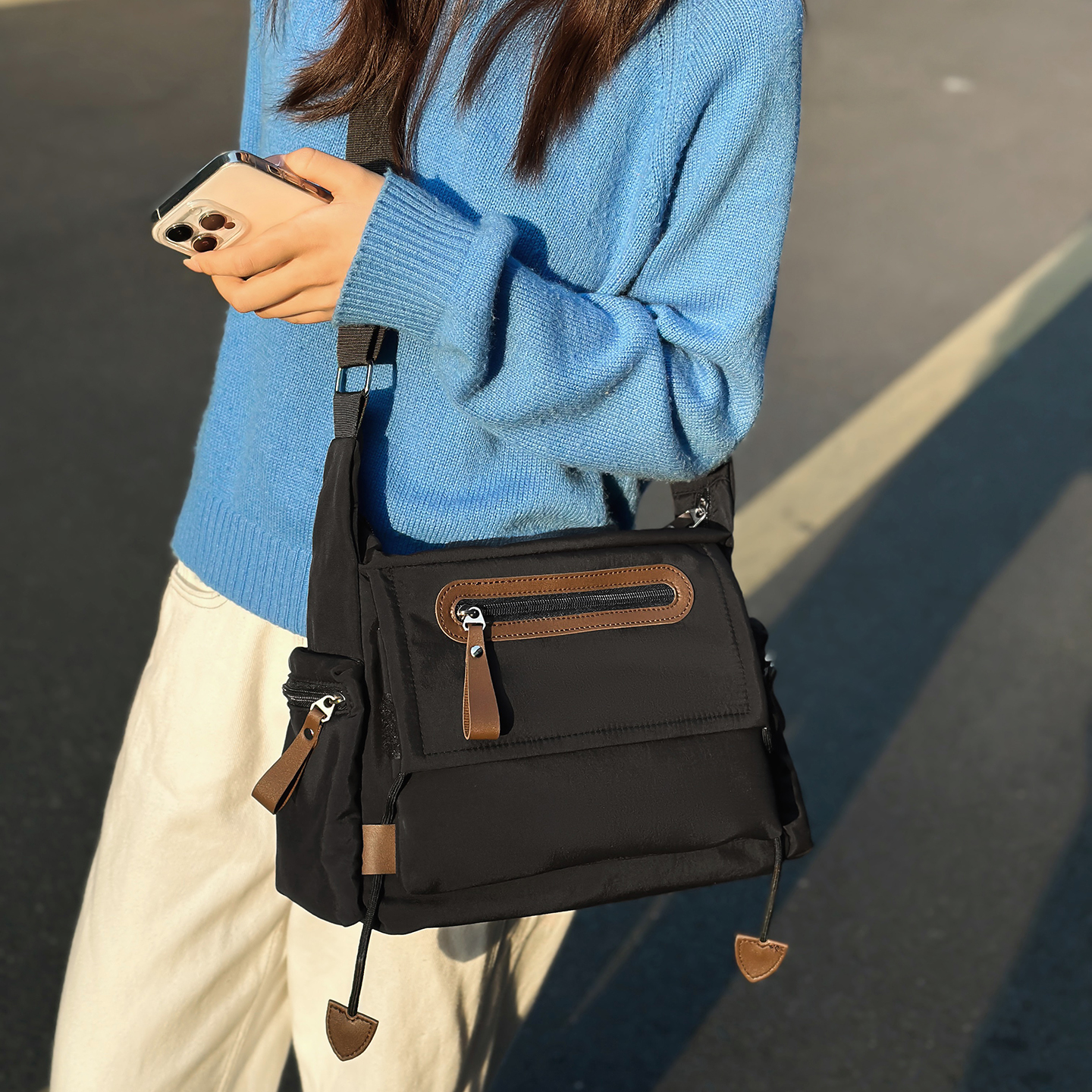 复古邮差包男士背包单肩包通勤包