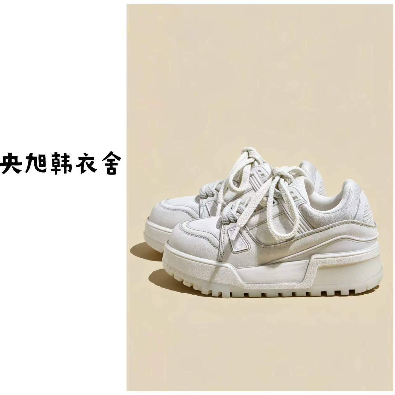 央旭韩衣舍  厚底增高做旧脏脏鞋