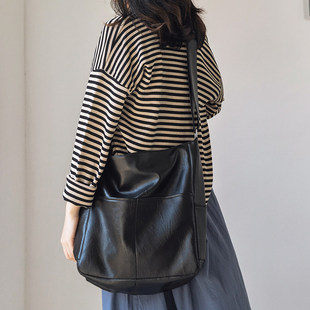 日系简约pu皮单肩包女2026新款韩版ins百搭大学生上课包斜挎包女