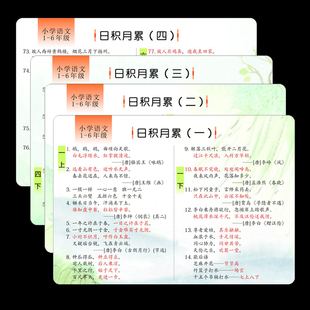 人教版小学1-6年级课本同步日积月累汇总卡同步古诗诵读记忆卡片