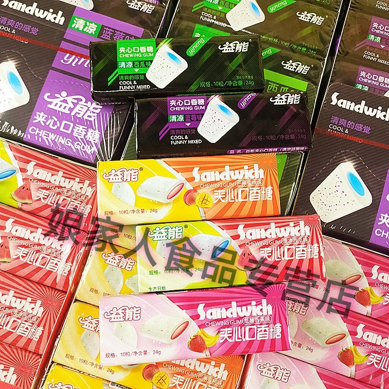益能夹心口香糖超多味24g