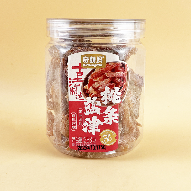 奇萌妈盐津桃条258g罐装