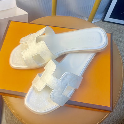 羊皮版~中国风一字拖鞋女夏外穿