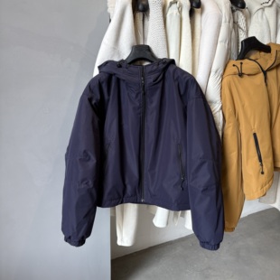 设计感夹克 宽松显瘦防风保暖休闲外套 连帽羽绒冲锋衣女冬季 短款