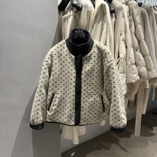 百搭立领单排扣羊羔毛外套女夹棉上衣 时尚 韩国东大门2025冬季 新款