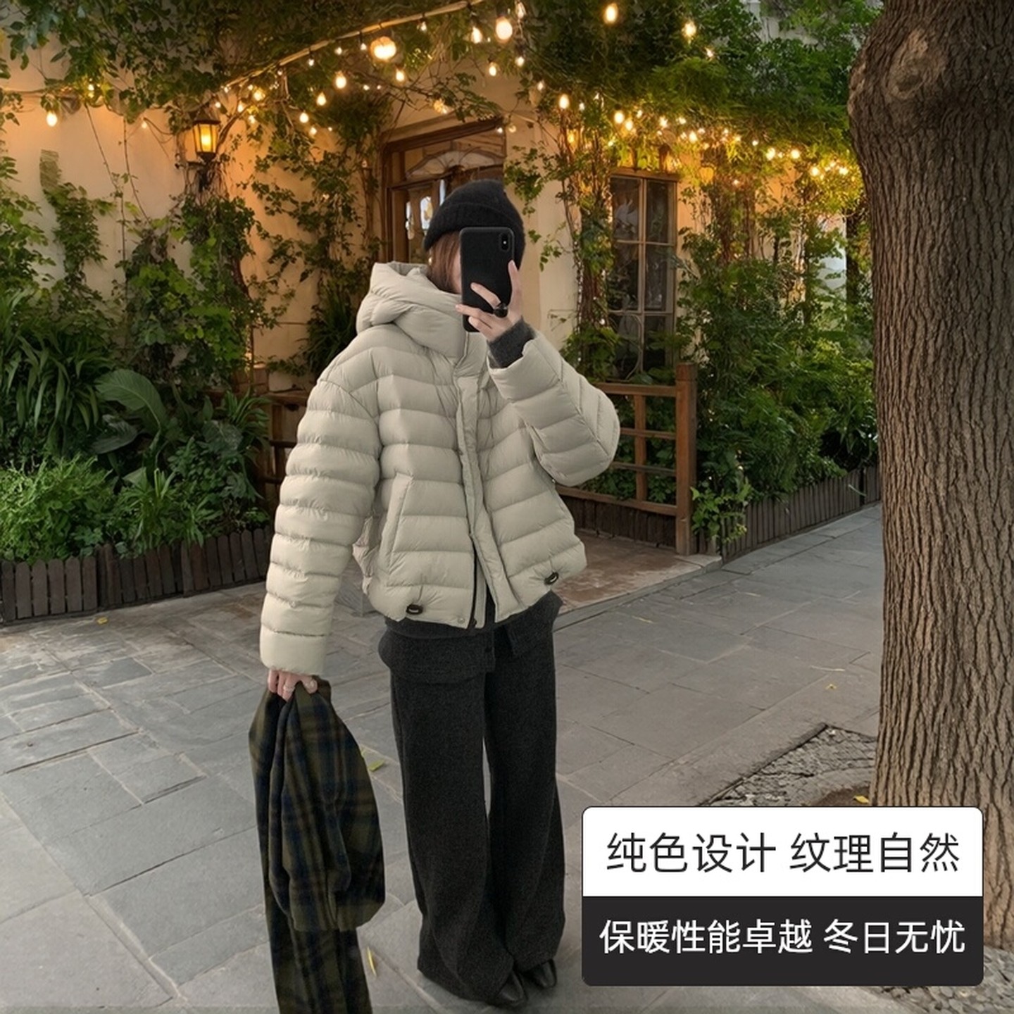 韩国东大门正品2025冬季新款时尚高级感连帽排骨拉链羽绒服女外套