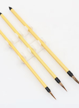 批发石獾勾线毛笔初学者国画工笔勾线描勒白描人物花鸟专用硬毫笔