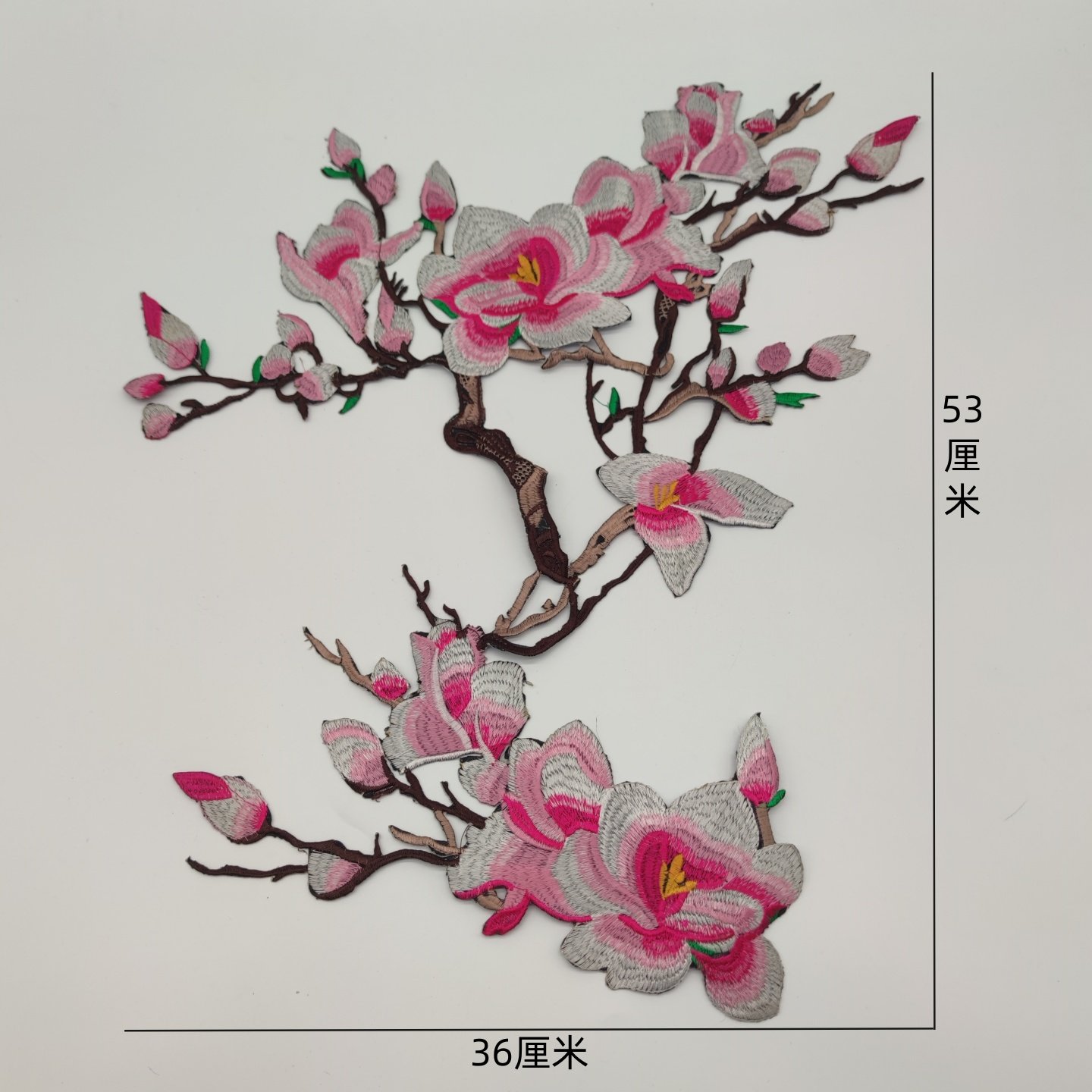 刺绣玉兰花布贴汉服舞蹈绣花烫花