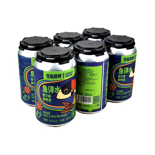 DRINK LIKE A FISH PILSNER悠航鱼得水皮尔森鲜啤酒330ml*6听