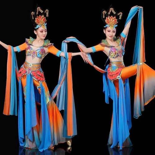 敦煌飞天乐舞舞蹈服装演出服古典舞仙女飘逸反弹琵琶艺考套装