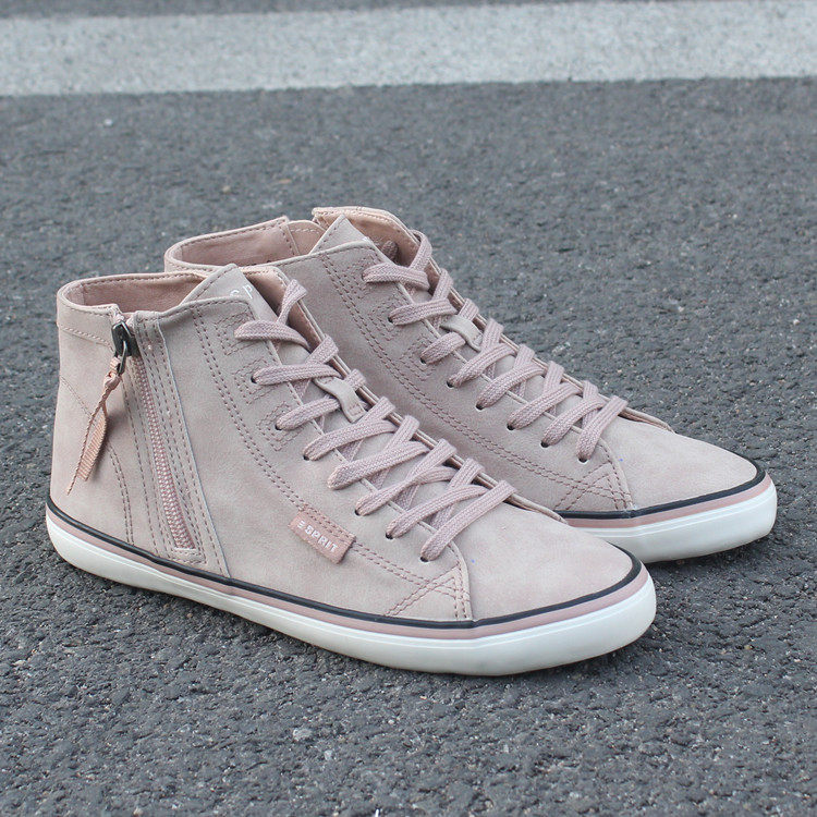 2018春季新款外贸原单女士侧拉链速脱超纤pu面不怕水高帮鞋