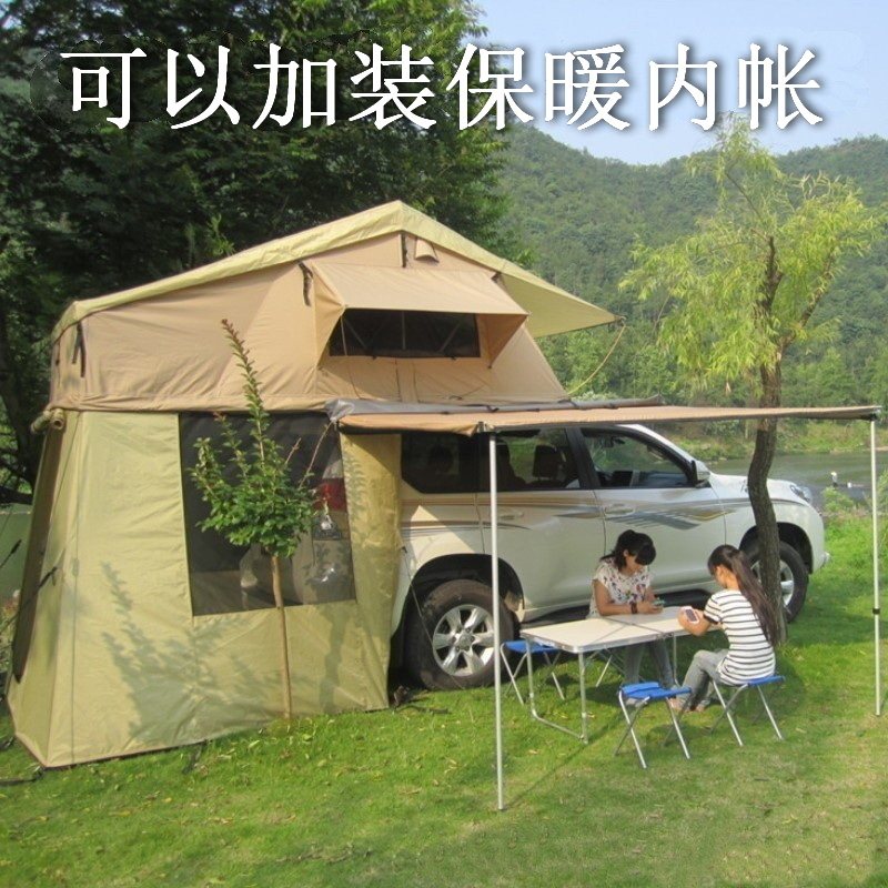车边上载侧布房子车天幕防雨棚自车顶帐篷