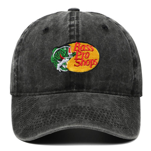 2024新款Bass pro shops刺绣水洗棒球帽户外钓鱼破洞遮阳帽