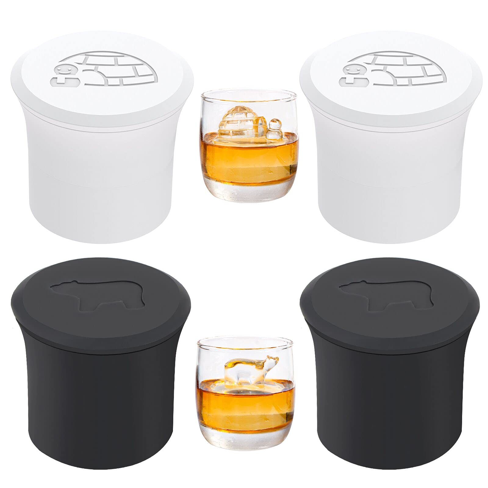 FCM硅胶冰块模具北极熊制冰杯冰格磨具速冻膜具易脱模软冰盒制冰