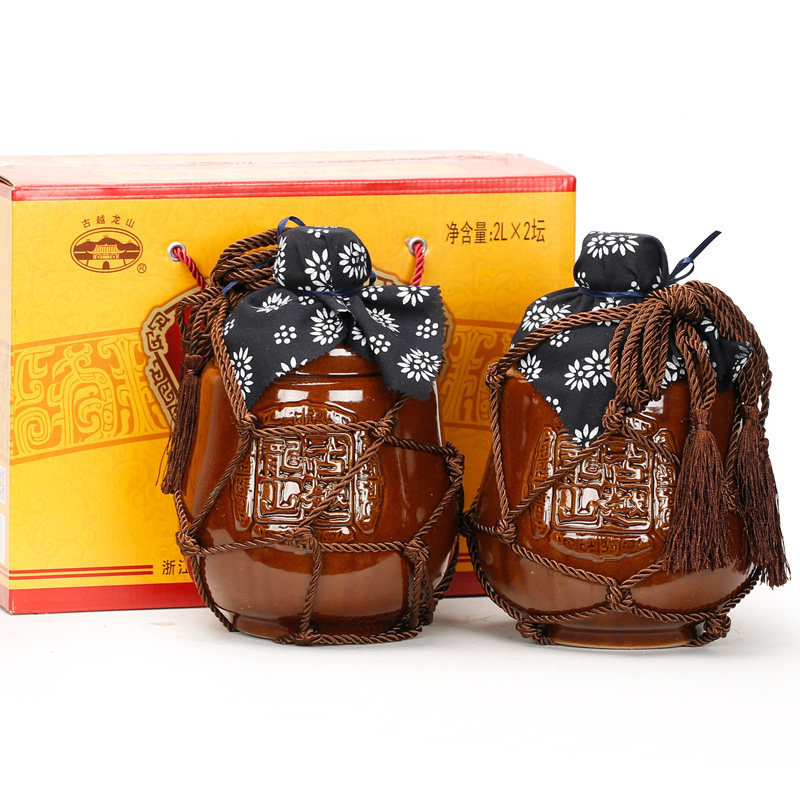 绍兴黄酒 古越龙山八年陈太雕酒 2L*2坛 精美陶坛 可优惠10元