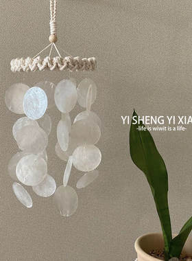 棉绳编织挂毯贝壳挂件 圆形装饰挂饰 diy手工体验课北欧民宿装饰