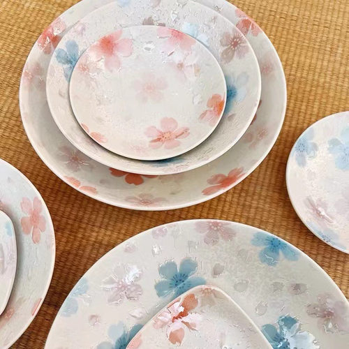 美浓烧餐具饭碗套装樱煌釉下彩