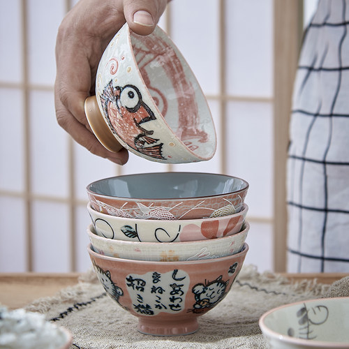 日本进口卡通日式4.5英寸饭碗
